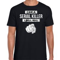 Serial killer halloween verkleed t-shirt zwart voor heren