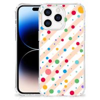 Apple iPhone 14 Pro Max Doorzichtige Silicone Hoesje Dots - thumbnail