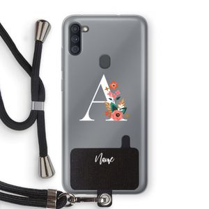 Pink Bouquet: Samsung Galaxy A11 Transparant Hoesje met koord