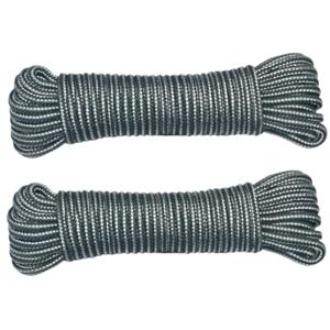 AMIG Paracord touw - 2x - 20 meter - D4mm - 100kg - PP/PE - legergroen/wit