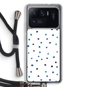 Blauwe stippen: Xiaomi Mi 11 Ultra Transparant Hoesje met koord