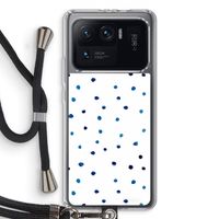 Blauwe stippen: Xiaomi Mi 11 Ultra Transparant Hoesje met koord