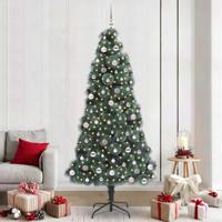 VidaXL Kunst kerstboom met verlichting en ballenset groen 240 cm pet