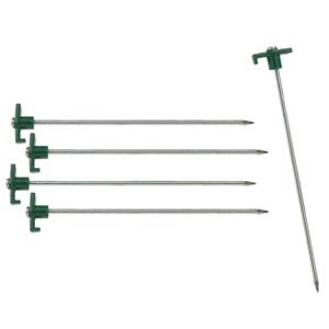 Grondpennen/tentharingen - 16x st - metaal met haak - 25 cm - rotspennen