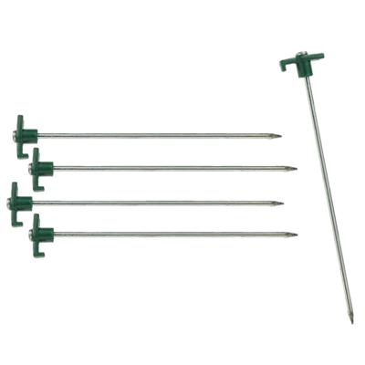 Grondpennen/tentharingen - 16x st - metaal met haak - 25 cm - rotspennen