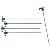 Grondpennen/tentharingen - 16x st - metaal met haak - 25 cm - rotspennen