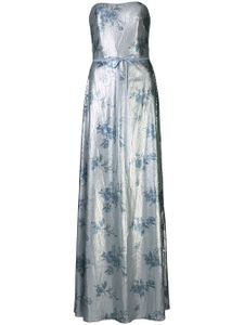 Marchesa Notte Bridesmaids robe bustier brodée de sequins - Bleu