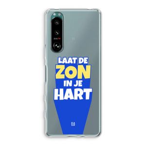 Laat de zon in je hart: Sony Xperia 5 III Transparant Hoesje