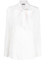 Kiton blouse en soie à col lavallière - Blanc