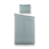 Dekbedovertrek Katoen Mini Stripes Blauw Stippen 120x150 Cm Fresh And Co Kids - Dekbed-Discounter.nl