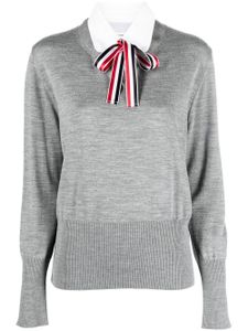 Thom Browne pull en jersey à détail noué - Gris