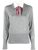 Thom Browne pull en jersey à détail noué - Gris - thumbnail