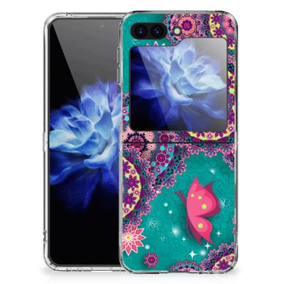Samsung Galaxy Z Flip 5 | Hoesje maken | Cirkels en Vlinders Samsung Galaxy Z Flip 5 | Hoesje maken | Cirkels en Vlinders