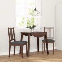 Eetkamerstoelen met kussens 2 st massief hout rubber bruin