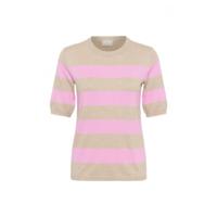 Kaffe - Feather Mel/ Pink Wide Stripe | unisex | Trui | Feather Mel/ Pink Wide Stripe | L | regular | Kamst mode