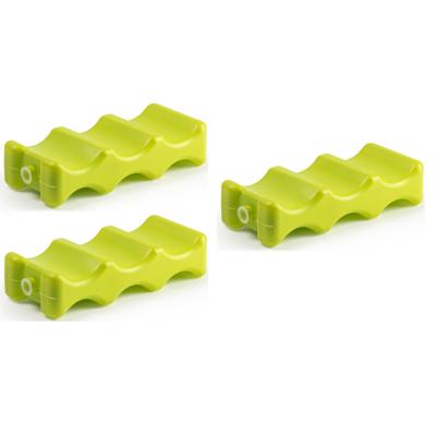 PlasticForte Koelelementen voor blikjes - 6x stuks - 22 x 9 cm - groen - blikken koelelement