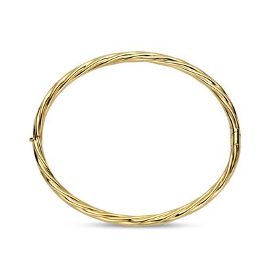 14K Geelgouden Bangle Armband - Tijdloze Elegantie met een Diameter van 60 mm