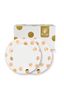 Pip Studio Set/2 Dinerborden Dot Delight Wit/Goud 26.5cm