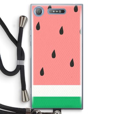 Watermeloen: Sony Xperia XZ1 Transparant Hoesje met koord