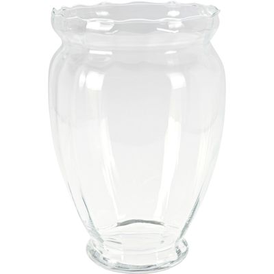 Bloemen vaas transparant - glas - D21 x H35 cm