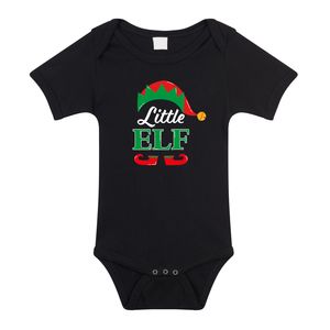 Little elf Kerst rompertje zwart voor babys