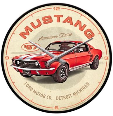 Wand Klok Ford Mustang - GT 1967 Rood