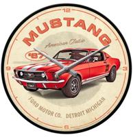 Wand Klok Ford Mustang - GT 1967 Rood