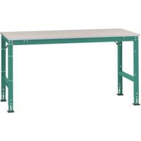 Manuflex AU6084.0001 Werk aanschuiftafel universele standaard met staalbeslag schijf, bxdxh = 1750 x 800 x 760-870 mm Grijs, Groen - thumbnail