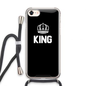 King zwart: iPhone 8 Transparant Hoesje met koord