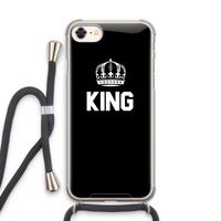 King zwart: iPhone 8 Transparant Hoesje met koord