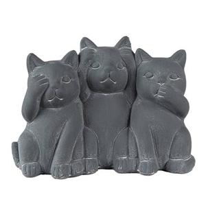 Clayre & Eef Beeld Kat 22x10x16 cm Grijs Steen Woonaccessoires