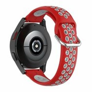 Siliconen sportbandje met gesp - Rood + grijs - Samsung Galaxy Watch 5 (Pro) - 40mm / 44mm / 45mm