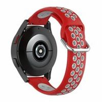 Siliconen sportbandje met gesp - Rood + grijs - Samsung Galaxy Watch 5 (Pro) - 40mm / 44mm / 45mm