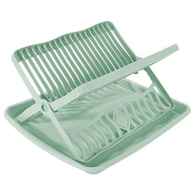 Lime groen afdruiprek 2-laags met lekbak 39 x 35 x 18 cm