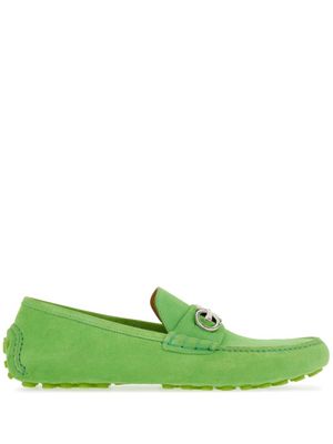 Ferragamo mocassins en cuir à boucles Gancini - Vert
