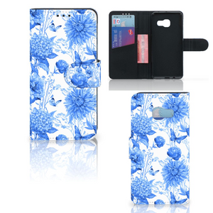 Hoesje voor Samsung Galaxy A3 2017 Flowers Blue