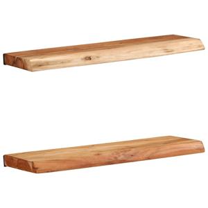 Wandschappen 2 st 60x20x3,5 cm massief acaciahout