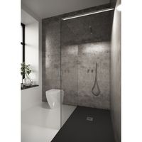 Inloopdouche Bellezza Bagno StabiLight 120x195 cm 8 mm Helder Glas Antikalk Inclusief Stabilisatiestang Met Verlichting Chroom Bellezza Bagno