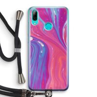 Paarse stroom: Huawei P Smart (2019) Transparant Hoesje met koord