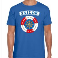 Zeeman/sailor verkleed t-shirt blauw voor heren - thumbnail