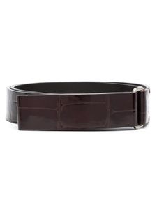 Gianfranco Ferré Pre-Owned ceinture à effet peau de crocodile embossé (années 2000) - Marron