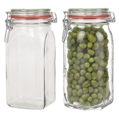 Weckpot - 2x stuks - 1500 ml - 1,5L - inmaakpot - met rubberen ring