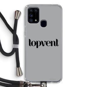 Topvent Grijs Zwart: Samsung Galaxy M31 Transparant Hoesje met koord