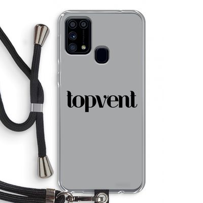 Topvent Grijs Zwart: Samsung Galaxy M31 Transparant Hoesje met koord
