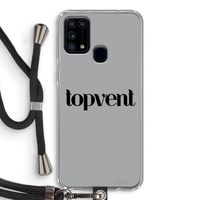 Topvent Grijs Zwart: Samsung Galaxy M31 Transparant Hoesje met koord