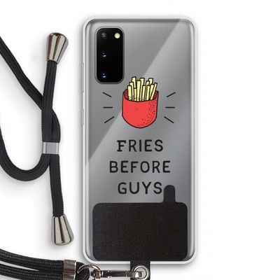 Fries before guys: Samsung Galaxy S20 Transparant Hoesje met koord