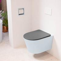 Wandcloset Mondiaz Lavie | Zonder spoelrand | Incl.Toiletzitting-Dark Grey | Keramiek | Clay (licht grijs) Wandcloset Mondiaz Lavie | Zonder spoelrand | Incl.Toiletzitting-Dark Grey | Keramiek | Clay (licht grijs)