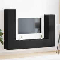 Tv-meubelset 6 pcs Zwart eiken 30.5 x 30 x 110 cm Bewerkt hout