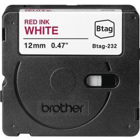Brother BTAG-232 labelprinter-tape Rood op wit