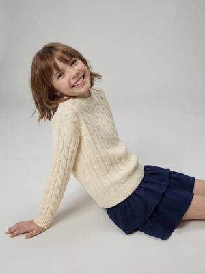 Gedraaide trui voor meisjes JONEN vanille